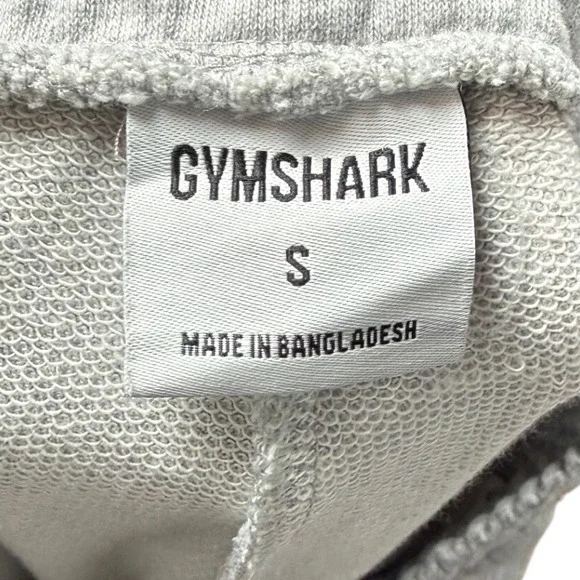 Gymshark Crest Joggers Mens Small Light Grey Marl B1A3V Sweatpants Drawstring - Picture 7 of 8